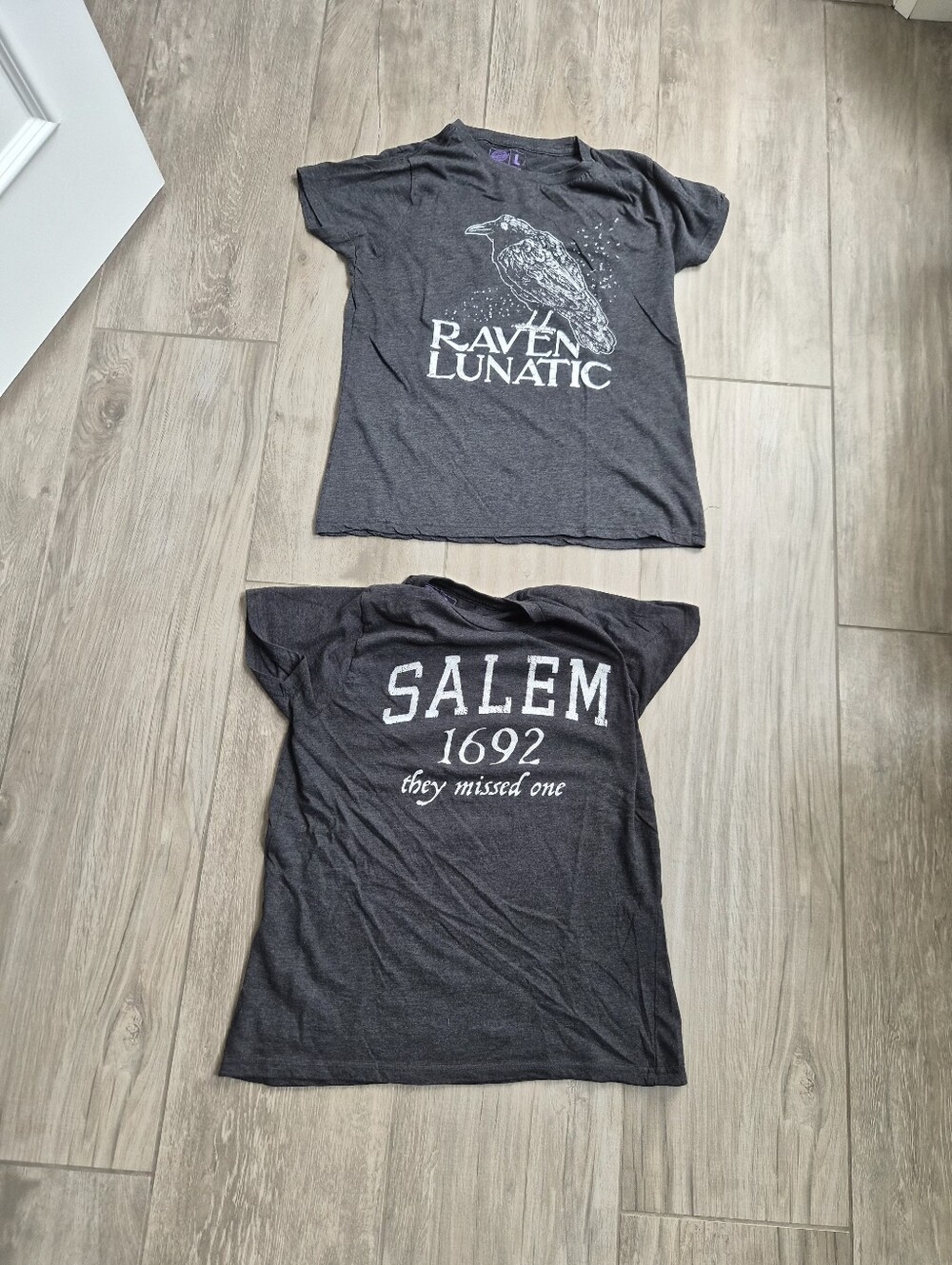 Raven Lunatic Womens Graphic Tee - Charcoal Gray
